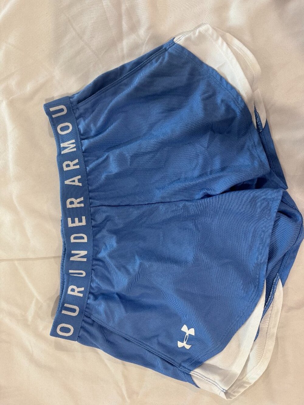 UA M Shorts Light Blue and White